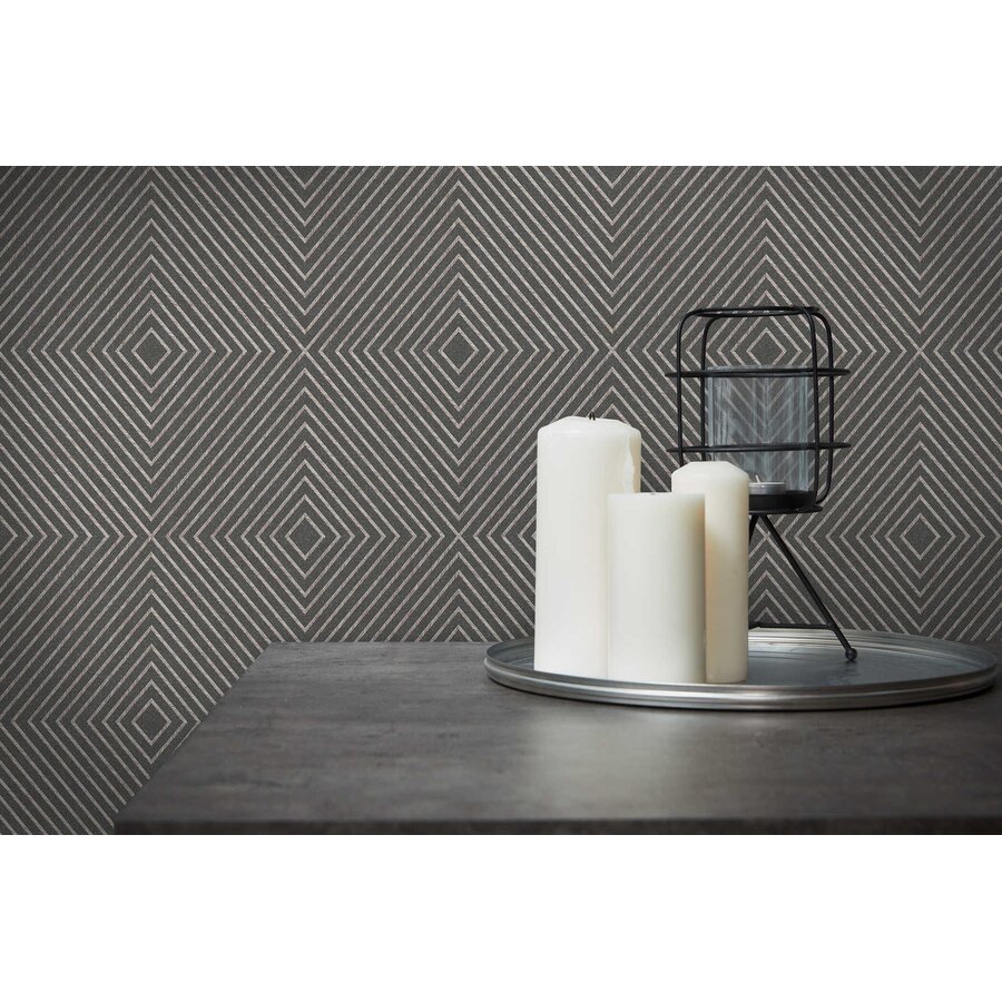 Profhome 369261-GU Graphic wallpaper wall matt grey silver 5.33 m2 (57 ft2)